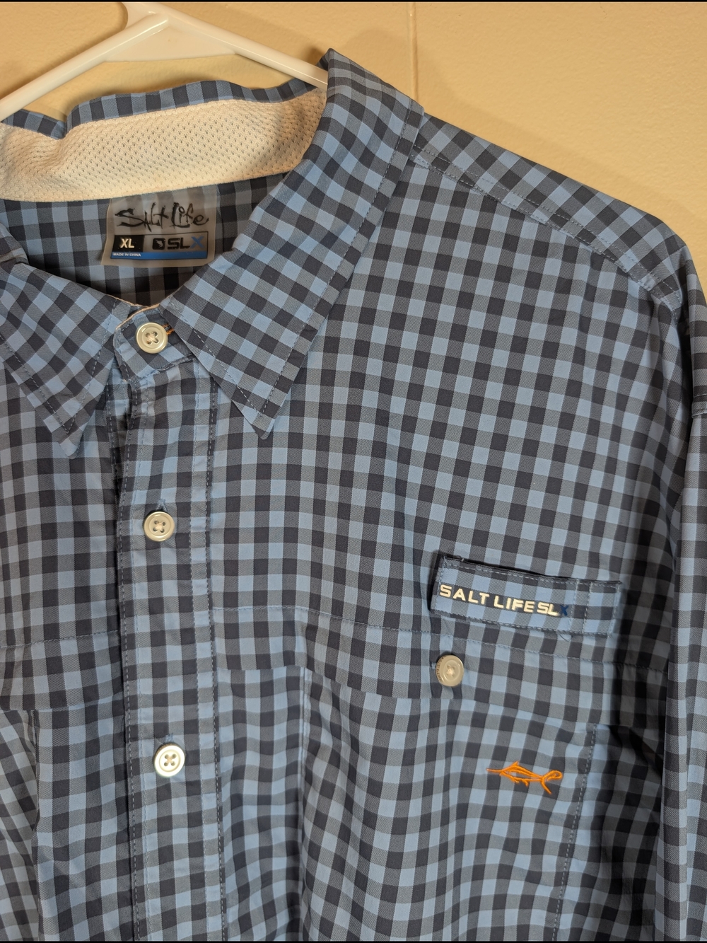 Salt Life Men's Blue Check Button-Up Shirt